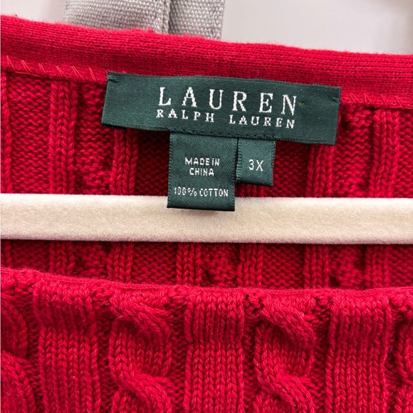 Lauren Ralph Lauren Red Cable Knit Sweater - Picture 5 of 8